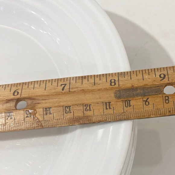 Create & Barrel SPAL Porcelain 5 Salad Plates White Ring Pattern Edge 8.25" - Picture 7 of 7